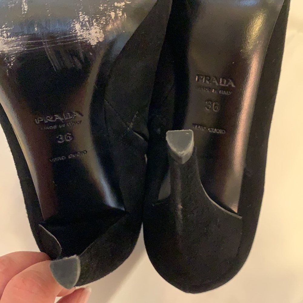 Prada black suede bootie. Sz 36. Amazing ! - Picture 11 of 13